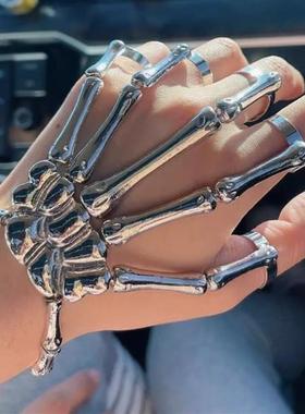 外骨骼手套外骨骼机械手套机械爪子手套黑科技手链铠甲戒指朋克哥