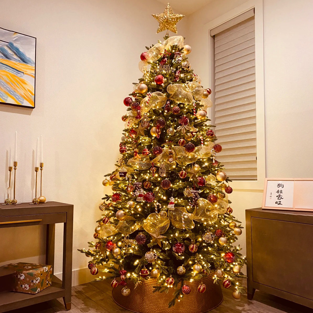 高档PE圣诞树套餐1.2m/1.5/1.8/2.1/3米商场加密家用发光圣诞装饰