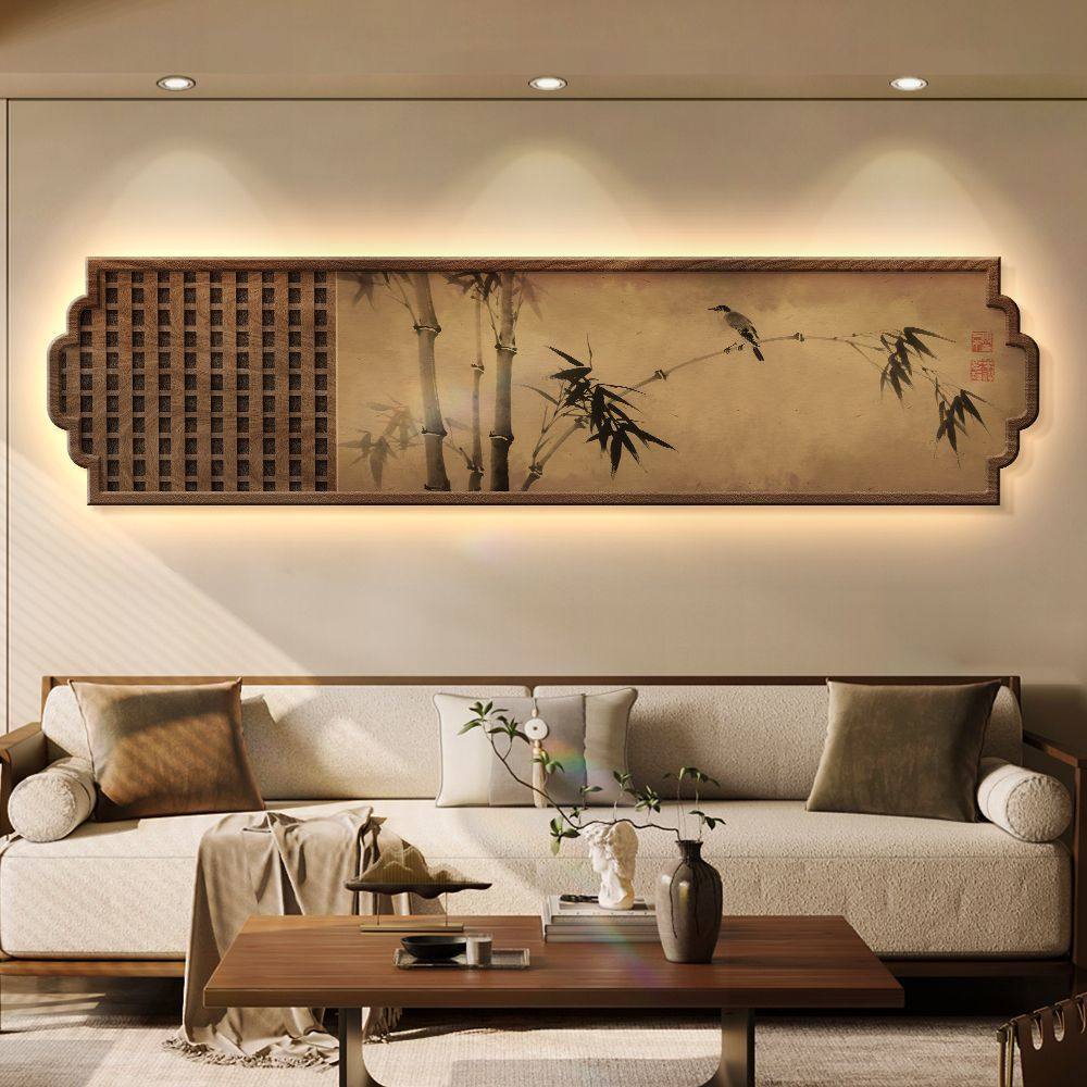 宋代美学客厅装饰画新中式沙发背景墙挂画禅意山水风景茶室壁灯画,家居饰品,氛围画/灯画,淘宝优惠券,粉丝福利购,淘宝优惠卷