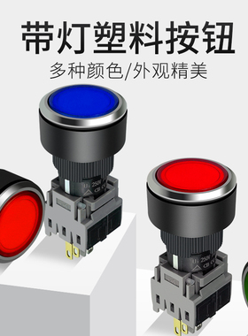 按钮开关 22mm/16mm 可带灯 12V 24V 220V 1开1闭 2开2闭绿色红色