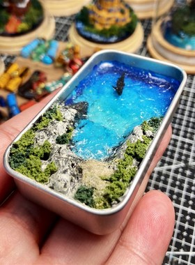 模术Max浅海湾手工微缩景观模型铁盒手办装饰摆件创意礼物扩香石