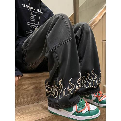 Wide Leg Loose Baggy Jeans For Men Hip Hop Grunge Demin
