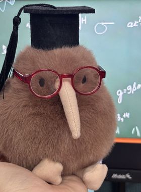 毕业季礼物学士帽kiwi几维鸟玩偶挂件小鸟毛绒玩具送同学朋友礼物