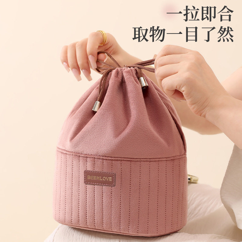 新款束口化妆包旅行出差化妆刷收纳袋荷兰绒分区洗漱用品收纳包,收纳整理,衣物收纳袋,淘宝优惠券,粉丝福利购,淘宝优惠卷