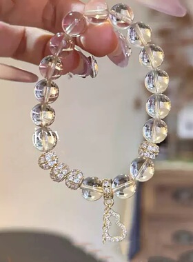 2025天然收藏级巴西白水晶原创设计手串手链送闺蜜女生款生日礼物