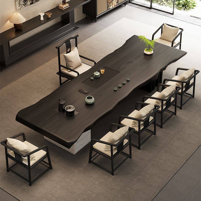 茶桌2025新款高端新中式茶桌高端大气上档次实木茶桌整块原木茶几