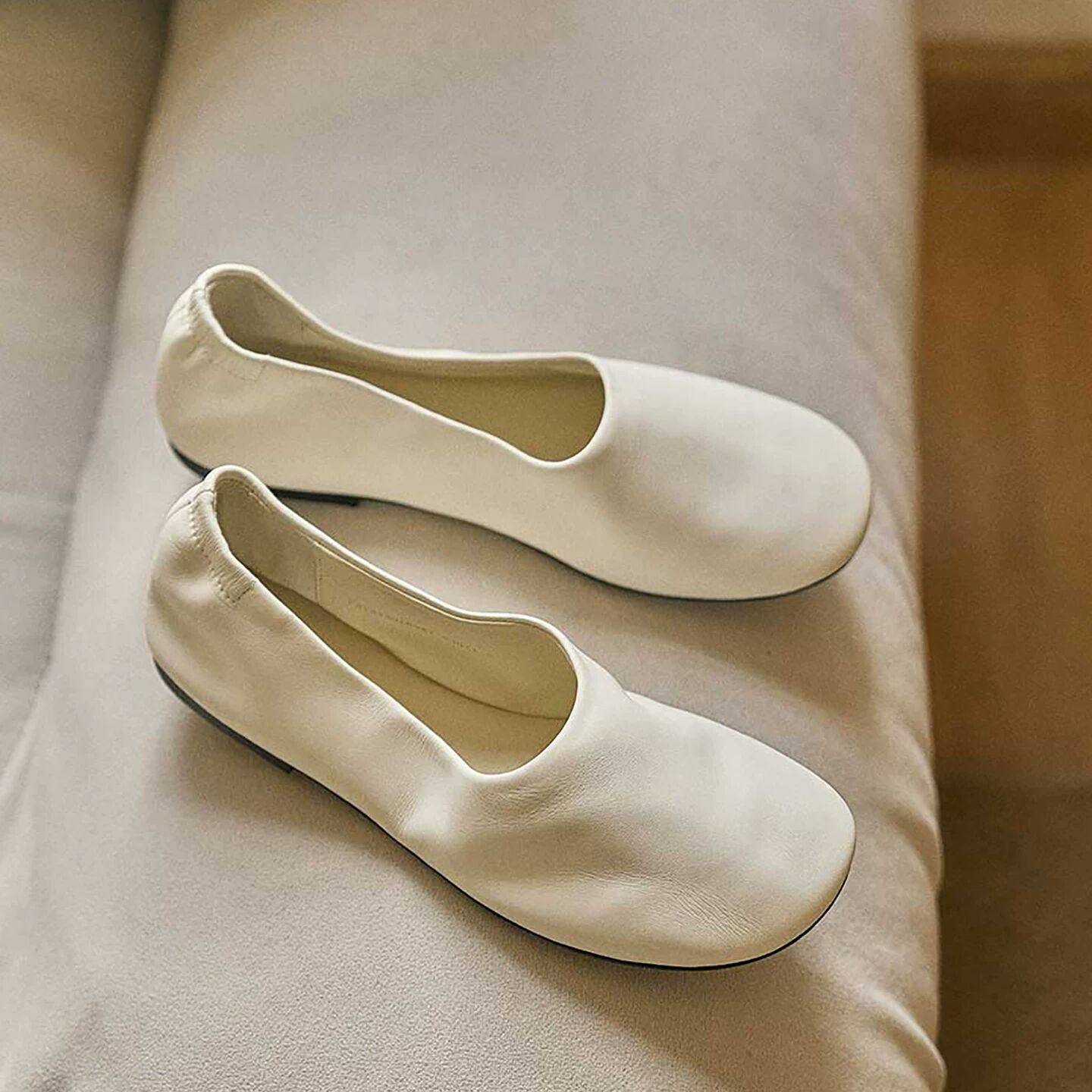 简约软底软面开车浅口单鞋圆头一脚蹬平底通勤芭蕾舞休闲女瓢鞋