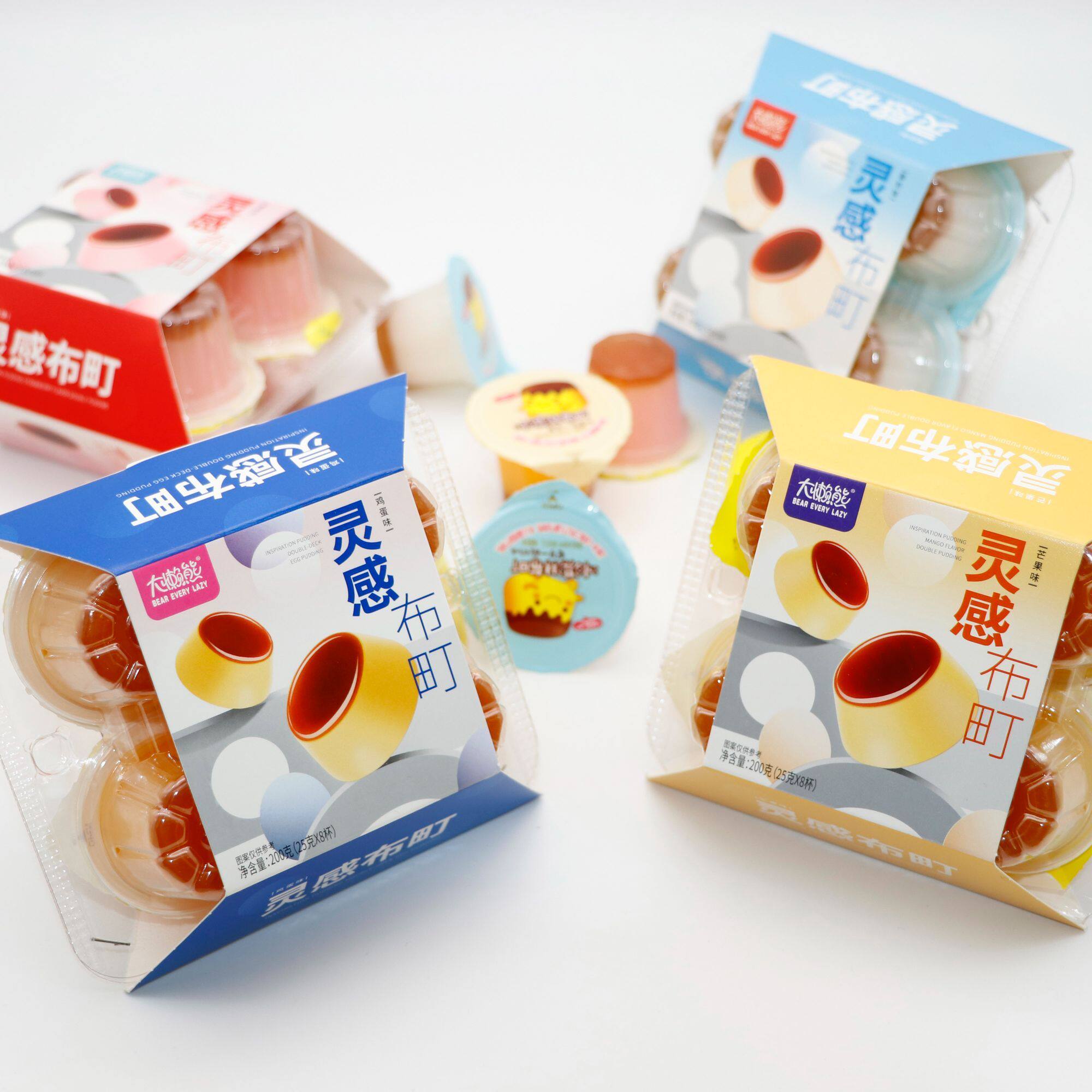 双层焦糖鸡蛋味芒果冻儿童小零食在在网红休闲同款新老包装随机发