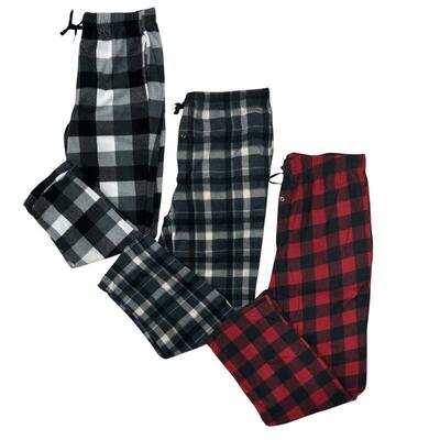 Men's 3 Pack Plaid Flannel Pajama Pants Soft Cozy Sleepwear