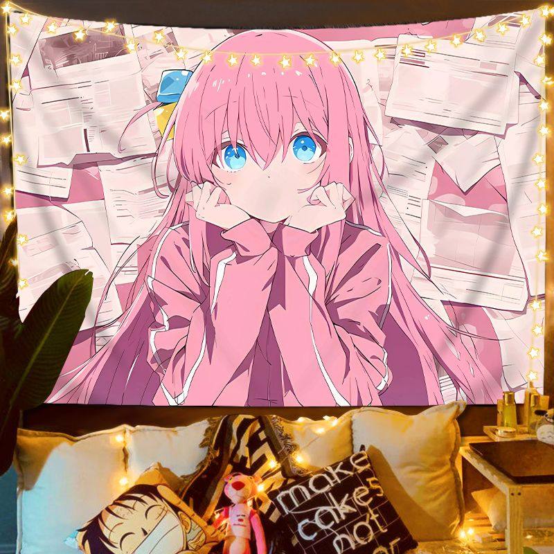 二次元孤独摇滚挂布可爱后藤独背景布动漫学生宿舍卧室墙面装饰布,居家布艺,挂毯/壁毯,淘宝优惠券,粉丝福利购,淘宝优惠卷