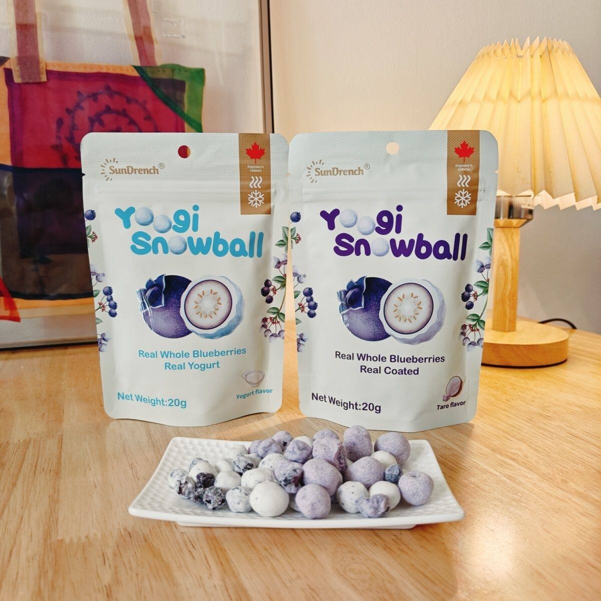 加拿大进口SunDrench上哆力酸奶冻干蓝莓香芋冻干蓝莓袋装正品