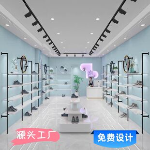 店铺鞋店鞋架展示架商场上墙多层女男童鞋架包包展示柜铁艺悬挂