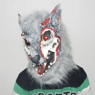 狼头头套万圣节派对恐怖怪兽动物头套大灰狼头套系列舞台表演鬼屋