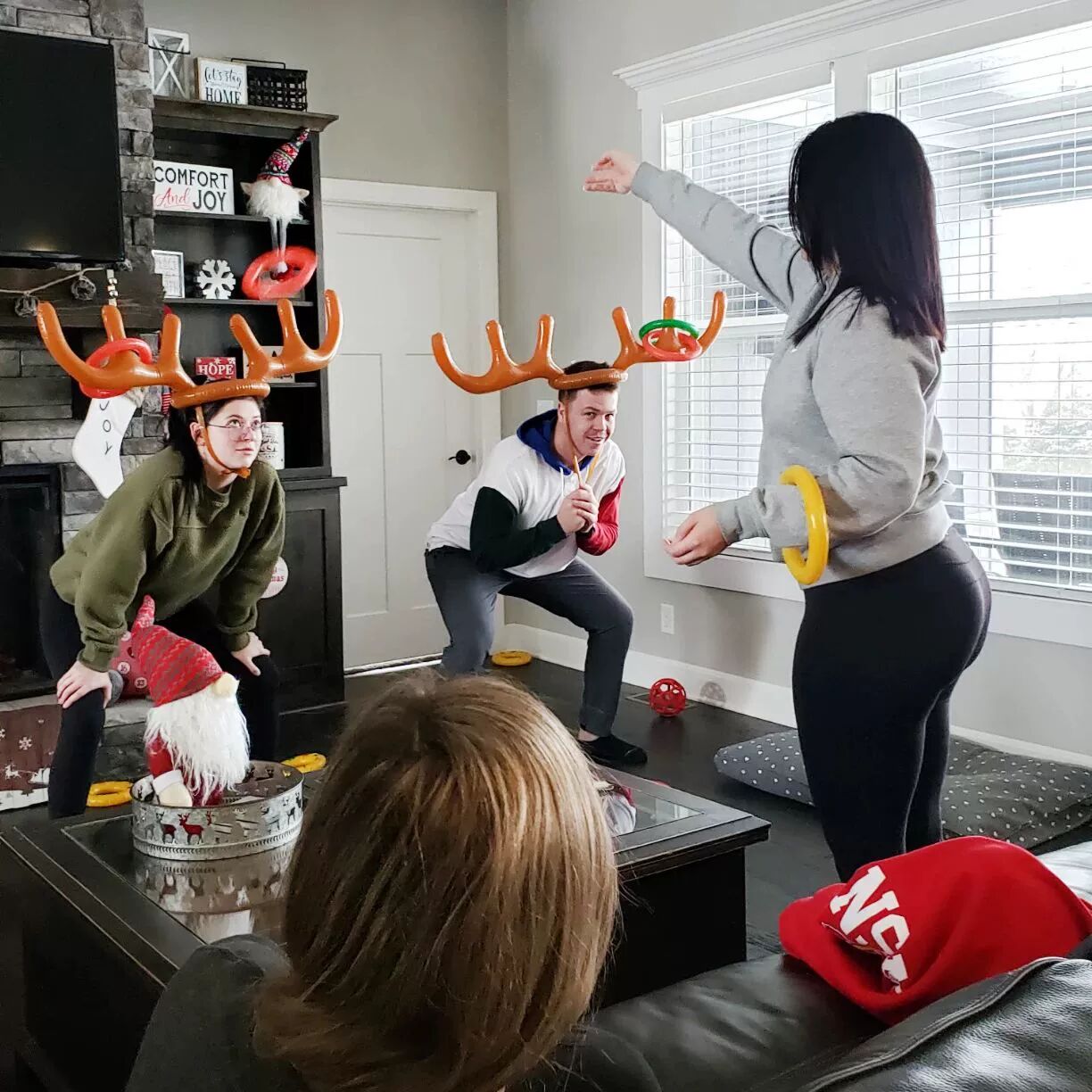 Christmas Inflatable Reindeer Antler Ring Toss Game Antler S