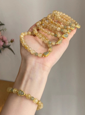 天然黄水晶手链女款招财转运珠子复古轻奢小众精致高级感闺蜜礼物