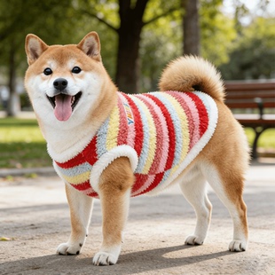 宠物狗狗保暖衣服秋冬款加绒喜庆新年柴犬柯基中型犬冬装过年背心