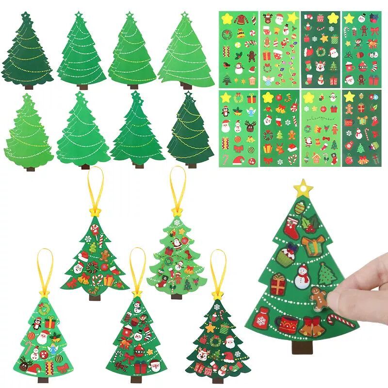 24PCS Complete Christmas Tree Craft Kit with ers & DIY Ornam
