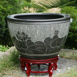 景德镇陶瓷大缸养鱼缸仿古大水缸锦鲤荷花睡莲招财室外庭院种树缸