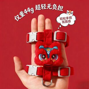 新年猫咪牵引绳防挣脱外出专用工字型小奶猫背心式遛猫绳子可调节