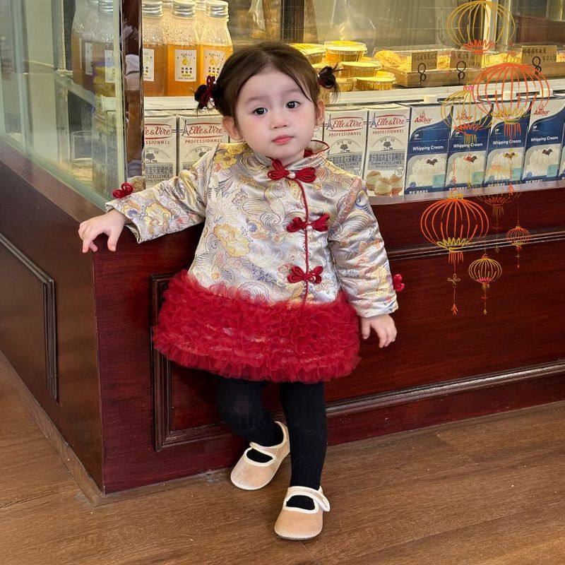女童拜年服冬装女宝宝新中式连衣裙夹棉加厚周岁礼服新年旗袍裙冬,童装/婴儿装/亲子装,旗袍,淘宝优惠券,粉丝福利购,淘宝优惠卷