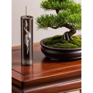 金属香夹玻璃倒挂香插炉香夹套装复古香座玻璃香炉柱状线香具香托