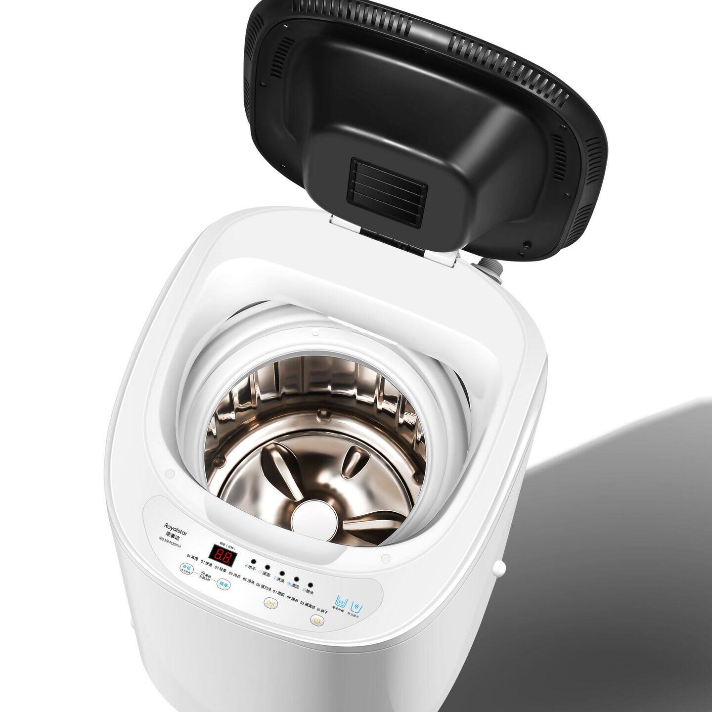 不锈钢波轮|荣事达3公斤蓝光免污全自动洗衣机高温洗脱烘母婴小型