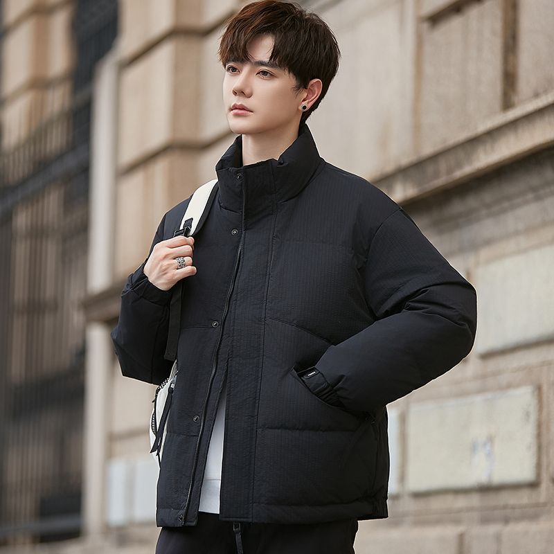 加厚立领休闲男士羽绒服外套2025新款秋冬季男女保暖面包服外套潮