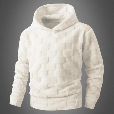 Men's fleece hoodie thick and comfortable polyester double