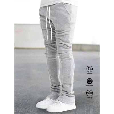 Classic Design Flared Trousers Men's Casual Stretch Hip Hop