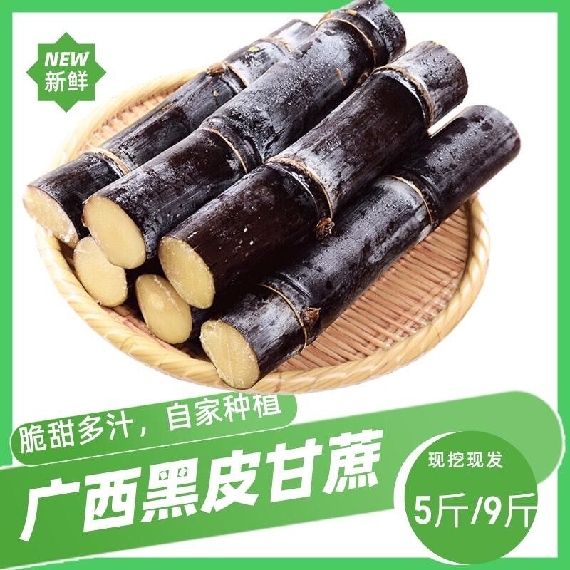（得管家）广西柳州老品种黑皮水果甘蔗5/9斤现挖现发产地直发