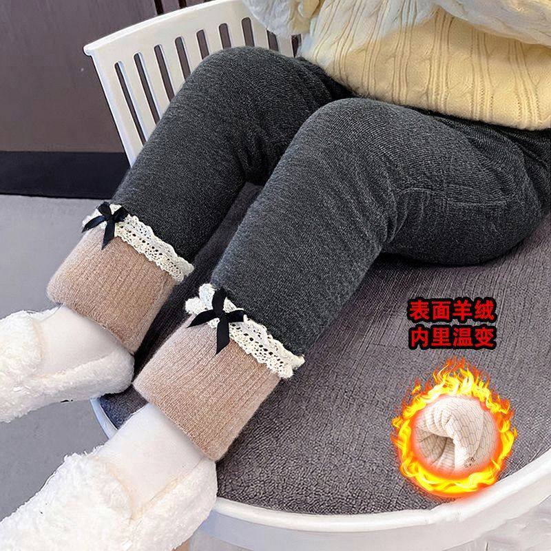 女童冬季2025新款三层加绒加厚打底棉裤温变锁温儿童宝宝一条过冬