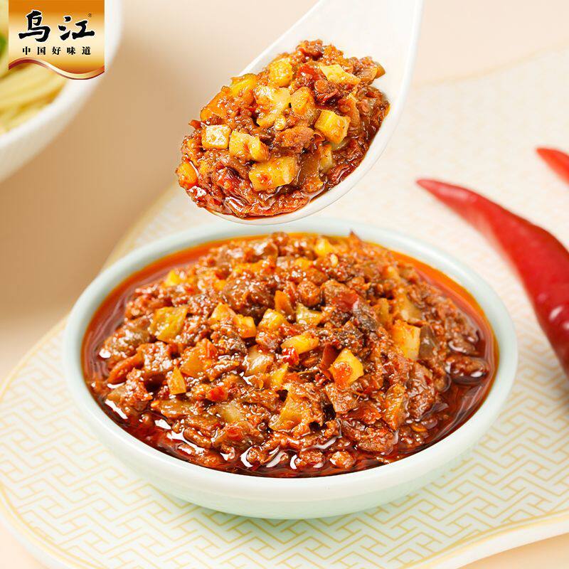 乌江鲜脆/青椒/牛肉榨菜酱188g多口味下饭拌面调味料下饭酱