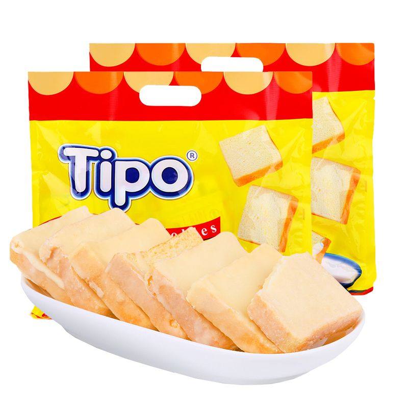 TIPO越南进口面包干300g鸡蛋味白巧克力早餐糕点零食蛋糕干饼干