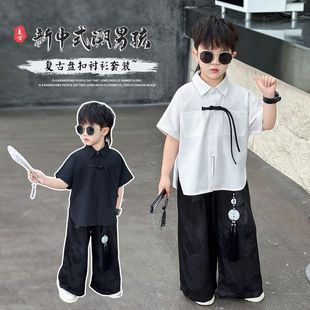 中国风儿童汉服男童夏款套装2025新款男孩古装夏季宝宝唐装夏装潮