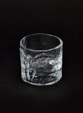 稀奇艺术男士威士忌杯玻璃杯天使浮雕玻璃洋酒水杯子1盒四只装