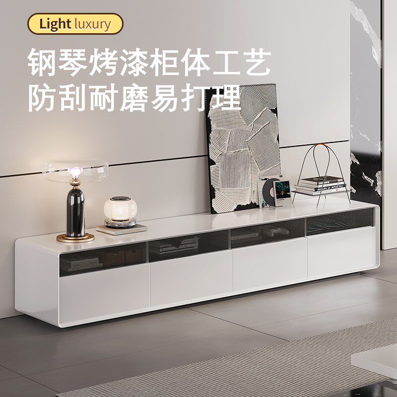 实木双层电视柜落地2025新款现代简约轻奢高级感地柜高款客厅家用