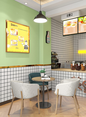 橙色墙纸自粘商餐饮饭店墙围特厚自贴壁纸1米宽墙壁贴纸黄色