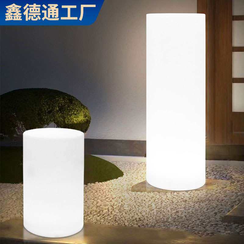 led发光圆柱灯走廊客厅落地灯景观庭院装饰灯户外活动灯柱太阳能