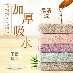 双一洗碗布抹布强吸水加厚不易沾油D不易掉毛擦桌子厨房家务清洁