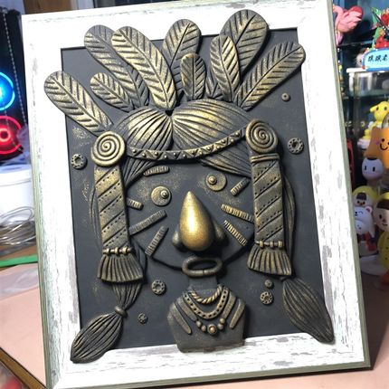 仿铜板版画 手工材料包超轻粘土太空泥相框画浮雕复古手工 兵马俑