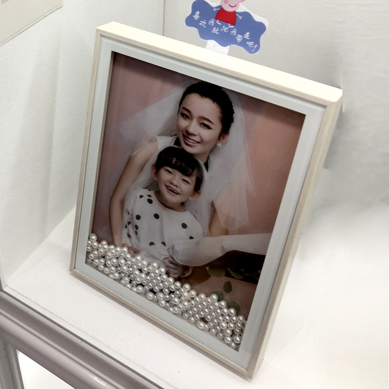 韩式简约现代婚纱照相框珍珠儿童影楼摆台个性创意相架7寸10寸