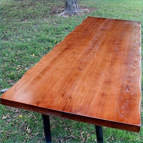 老榆木板整板吧台厚实木餐桌面台面大板松木飘窗板办公桌原木定制