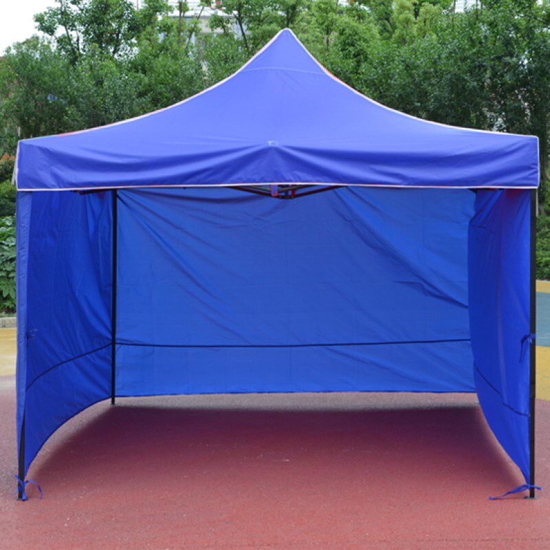 户外广告帐篷伸缩雨棚遮阳棚停车印字四J脚折叠摆摊帐篷伞三面围