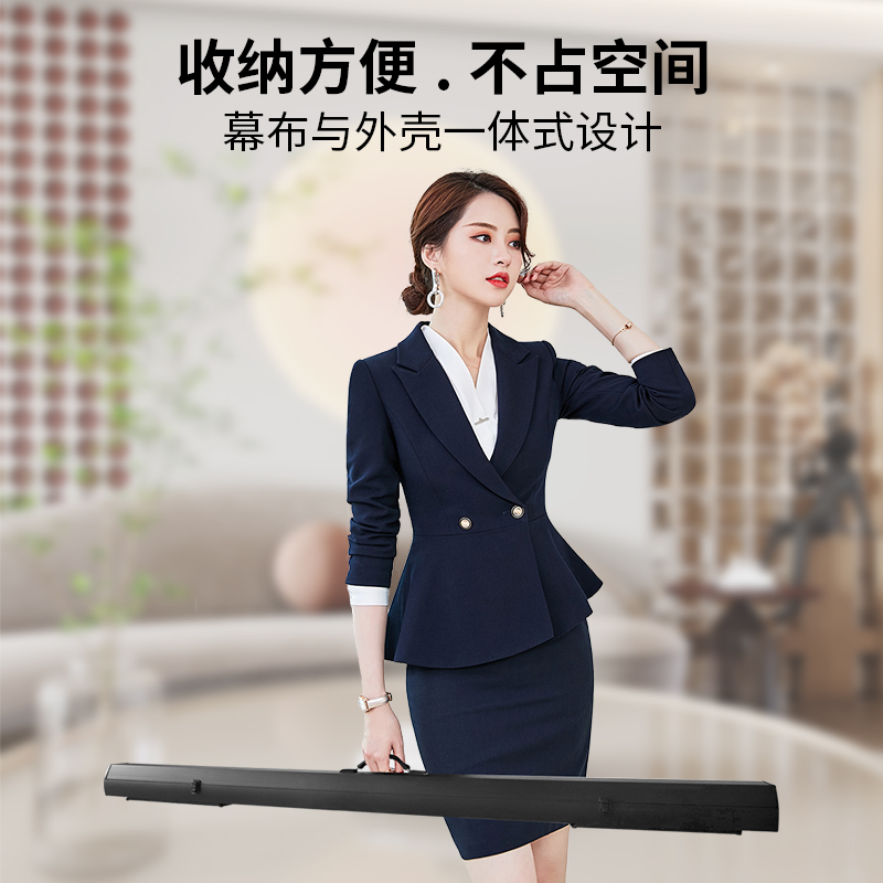 奢祥地拉幕布投影仪幕布60寸100寸120寸免打孔移动便携投影布幕布