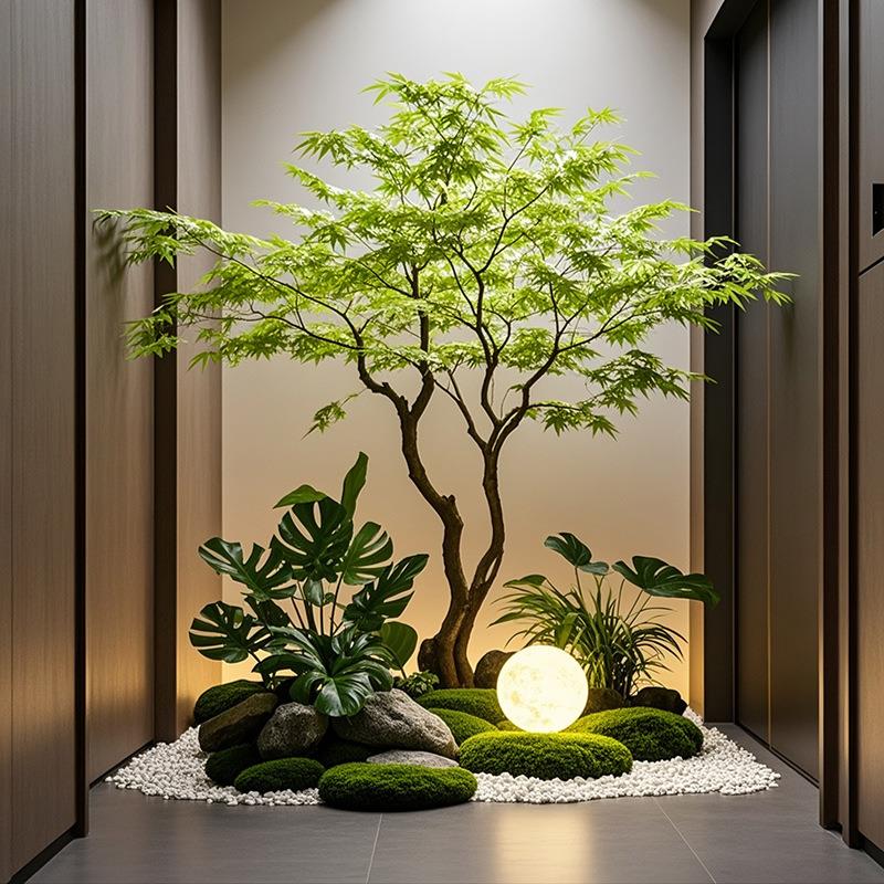 仿真青枫树大型景观植物室内装饰假树真树造景客厅落地绿植摆件