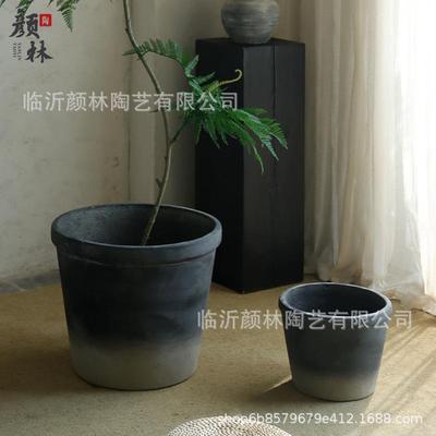 复古简约大口径水泥花盆室内户外庭院种植柠檬树龙血树专用花盆
