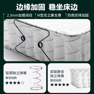 双虎家居席梦思床垫硬垫20cm厚家用软垫1.8米双人椰棕