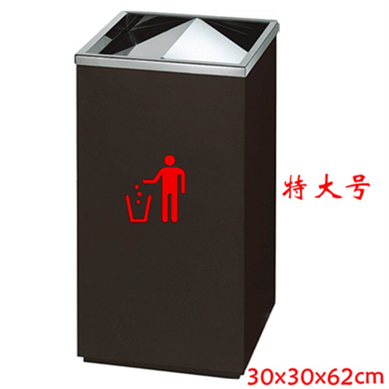 方翻盖不锈钢垃圾桶酒店大堂x立式银行商场大号圆形有盖果皮桶包