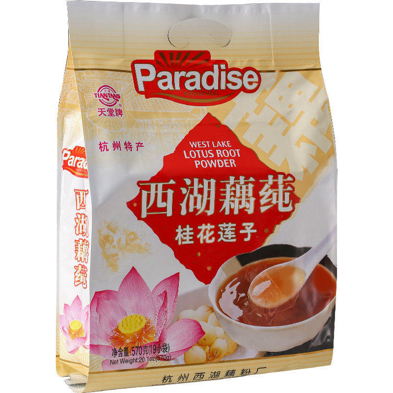 牌西湖藕粉杭州特产桂花莲子西湖藕莼免煮即冲即食莲藕粉570g官方