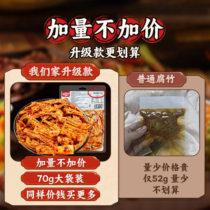 手工香辣腐竹开袋即食湖南网红麻